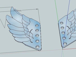 Flügel, Ihre Schuhe - Zubehör 3d Kunst Kleidung Schmuck ornament sketchup supportless Spielzeug nützlich 3d print model - Mito3D