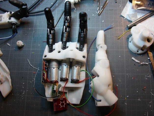 inmoov doigt prothétique projet la robotique bionico hairygael main langevin principal prothèse en 3D print model - Mito3D