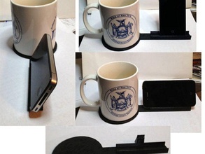 coffee coaster iphone holder desk updated version mobile beer 3d print model - Mito3D