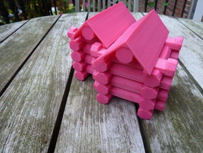 el apilamiento de los registros la cabaña otros edificio educación destacados casa enclavamiento carpintería articulación lincoln logs juguete 3d print model - Mito3D