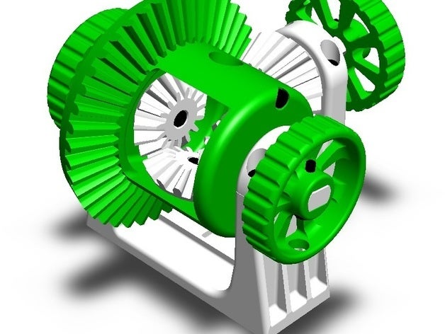 fonctionnelle du système à différentiel d'autres génial engrenage conique le cerveau vitesse l'éducation fushigi mécanique de modèle multi-partie tech 3D print model - Mito3D