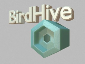birdhive kuş evi binalar yapılar arı beehive kovanı blender meydan okuma hexagon lomac yuva yuvalama 3d print model - Mito3D