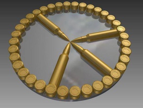 peace through superior firepower other 3d art bullet coin inventor model ornament 3d print model - Mito3D