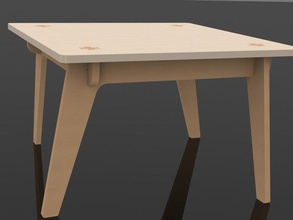 quadratischer Tisch Küche Essen Esstisch fablab77 3d print model - Mito3D