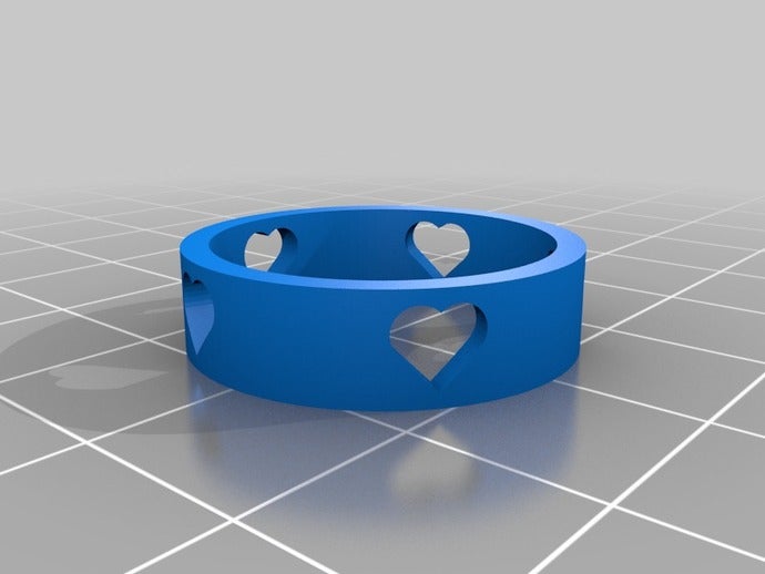 my customized heart ring 2 rings 3D print model - Mito3D