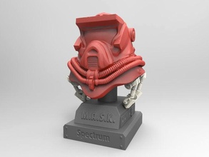 máscara do espectro adereços busto dos desenhos animados dimarzio capacete matt trakker 3d print model - Mito3D