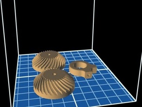 spiral bevel gear one plate other 3d print model - Mito3D