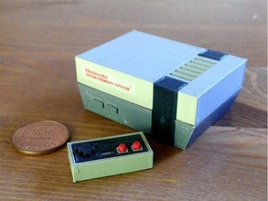 mini ninteno sistema de entretenimiento nes los juguetes juegos De la década 1980 consola máquina en miniatura modelo nintendo retro escala 3d print model - Mito3D