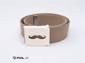 mustache belt buckle accessories fashion hipster wearable art 3d print model - Mito3D