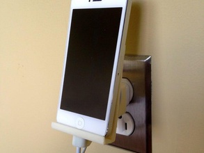 el iphone 5 de la toma corriente pared dock móvil apple cargador rayo enchufe pie thunderbolt montaje en 3d print model - Mito3D