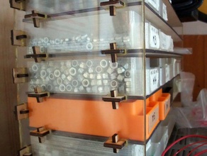 prateleiras de pequenos recipientes organização gsi-lab do agregado familiar lasercut ponoko armazenamento 3d print model - Mito3D