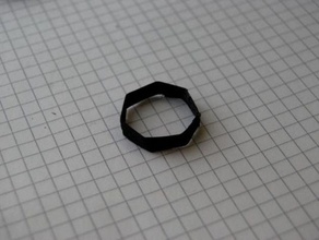 heptagonal-dedo-ring anéis jóias openscad paramétrico 3d print model - Mito3D