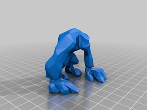 thing kong low resolution animals 8bit ape figurine gorilla lowres polygon polygonal toy 3d print model - Mito3D