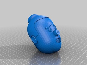 piggy bun Kopf interactive Kunst angepasst 3d print model - Mito3D