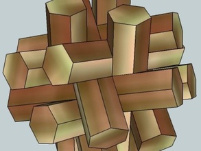 hexsticks puzzle stuart Sarg Rätsel hexagon 3d print model - Mito3D