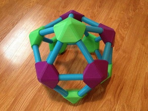 11 pieza icosaedro kit domo hobby el conector refugio juguete 3d print model - Mito3D