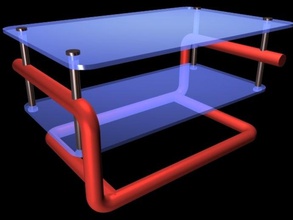 miniatura centro de mesa estructura tubular cristal la tapa mármol los hogares suministros 3d print model - Mito3D