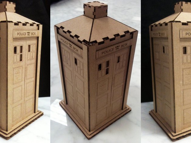 tardis laser cut cardboard version other doctor dr featured lasercut cutter model 3D print model - Mito3D