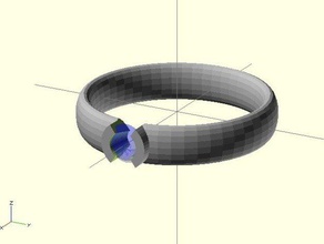 ring creation script rings diamond jewellery jewelry openscad parametric useful 3d print model - Mito3D
