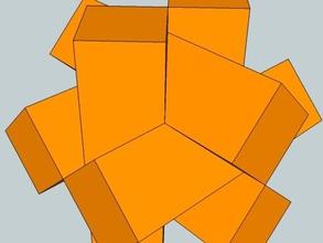 sechs Stück Diagonale burr Rätsel puzzle Spielzeug 3d print model - Mito3D