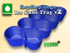 reprap logo ice cube tray version 2 other maker 3d art household newmuseumchallenge toy useful 3d print model - Mito3D