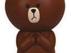 línea marrón art animal oso cony lindo emoji aplicación de 3d print model - Mito3D