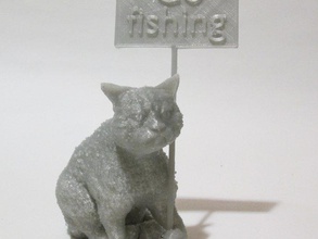 mal-humorado gato mal-humorado por sinal interativo arte 3d print model - Mito3D