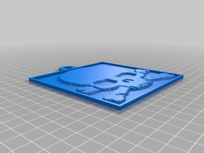 crânio ossos cruzados 2d a arte personalizado 3d print model - Mito3D