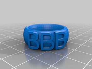 bbb ring fashion customized 3d print model - Mito3D