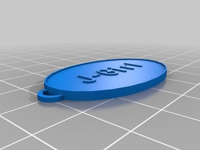 jackie oval Anahtarlık özelleştirilmiş 3d print model - Mito3D