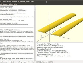 paramétrico naca4 de la biblioteca vehículos openscad 3d print model - Mito3D