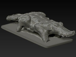 Maya-Krokodil-Rassel Skulpturen erfüllt met3d 3d print model - Mito3D