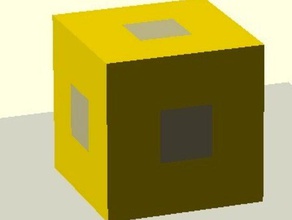 multi-part-cube-Kalibrierung andere 3d dualstrusion experiment verschiedene Materialien openscad parametric test 3d print model - Mito3D