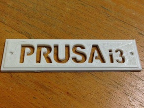 prusa i3 name plate 3d printer parts 3d print model - Mito3D