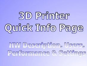 3d printer quick info page accessories 3d print model - Mito3D