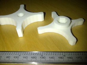 4 estrellas perilla m8 tuerca hexagonal de impresión fija partes 3d print model - Mito3D