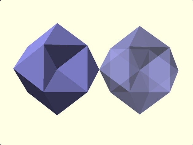 eşkenar dodecahemioctahedron diğer geometri openscad çokyüzlülere 3D print model - Mito3D