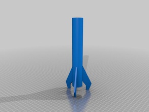 funktionale Rakete Körper Rohr Flossen andere 3d experiment Modell openscad parametric Teil 3d print model - Mito3D