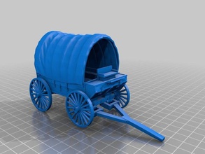 pioneiro do vagão veículos 3d Modelo precisas carrinho histórico história original perfeito realista representação textura madeira 3d print model - Mito3D
