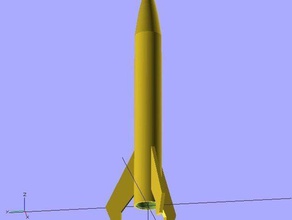 model rocket kit Nase+Körper-und Flossen-Motor d12-7 andere 3d experiment mendel openscad parametric reprap - Spielzeug upgrade nützlich 3d print model - Mito3D