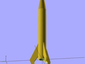 modello di razzo kit naso+corpo pinne motore c6-0 altri 3d l'esperimento mendel openscad parametrico reprap giocattolo utile 3d print model - Mito3D