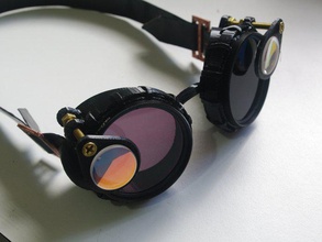 steampunk gözlük 52 mm fotoğraf filtreleri kullanarak 3d print model - Mito3D