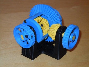 functional differential gear system other bevel 3d print model - Mito3D