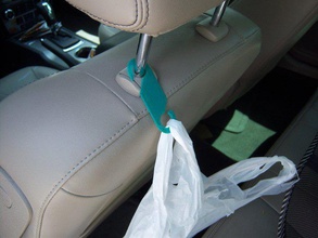 car seatback trash bagpurse holder automotive hook 3d print model - Mito3D