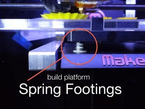 customizable spring footings replicator 22x build plate 3d printer parts customizer openscad parametric upgrade 3d print model - Mito3D