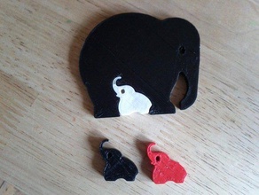 fil anne çocuk 3d hayvan özellikli süsleme bulmaca reprap taslak oyuncak 3d print model - Mito3D