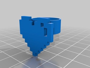 pixel heart ring rings customized 3d print model - Mito3D