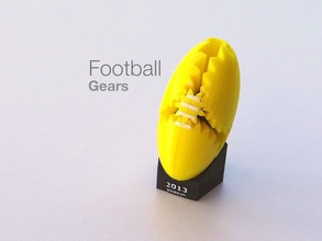 football gears sport outdoors 3d art gear mashup multi-part openscad parametric rotating toy 3d print model - Mito3D