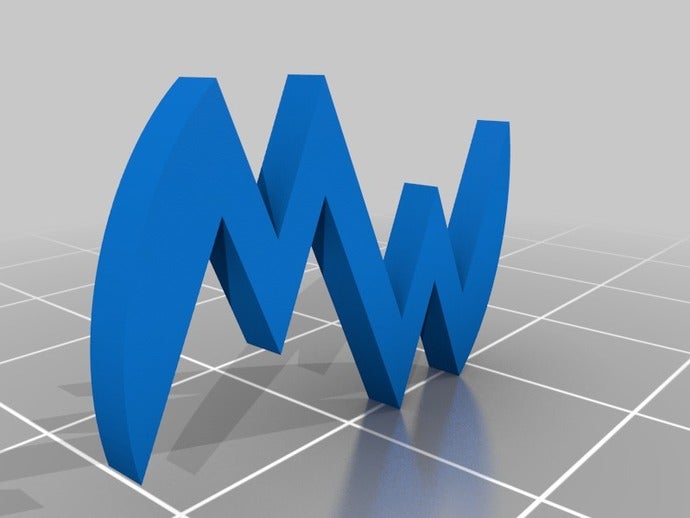 mw monograma sinais logotipos 3D print model - Mito3D