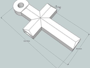 simple mostly hollow cross made friend other religious sketchup 3d print model - Mito3D